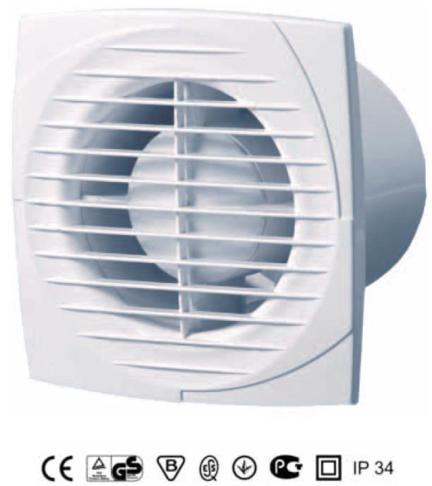 VENTILATOR (D=100 mm) CU TEMPORIZATOR/CLAPETA ANTIRETUR MU BP4 T