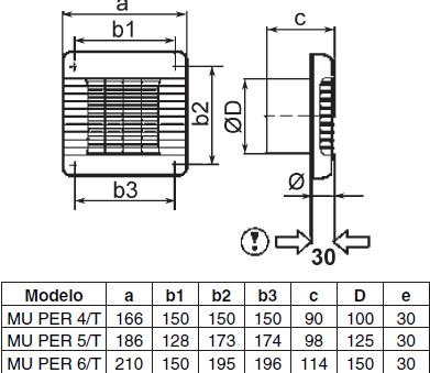 VENTILATOR(D=125mm) CU DIAFRAGMA SI TEMPORIZATOR MU PER 5T  ― Ventilatoare Store - Magazin Online