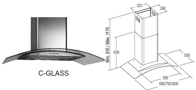 HOTA INOX-CRISTAL C GLASS 900mm 