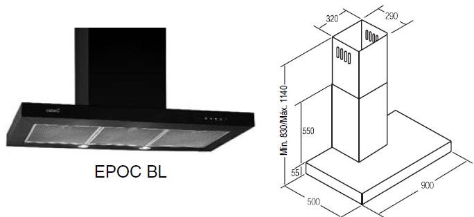 HOTA NEAGRA EPOC BL 900mm ― Ventilatoare Store - Magazin Online